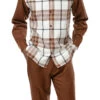 Cognac Plaid 2 Piece Long Sleeve Walking Suit Set 2 Cognac Plaid 2 Piece Long Sleeve Walking Suit Set -Clothing Shop 2355 5 cognac