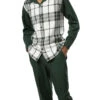 Green Plaid 2 Piece Long Sleeve Walking Suit Set -Clothing Shop 2355 5 green