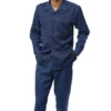 Navy Tone-on-Tone 2 Piece Long Sleeve Walking Suit Set