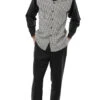 Black Mini-Checkered 2 Piece Long Sleeve Walking Suit Set -Clothing Shop 2367Black 1