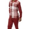 Burgundy Tone-on-Tone Windowpane 2 Piece Long Sleeve Walking Suit Set -Clothing Shop 2370Burgundy 1575 s
