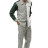 Hunter Green Checkered 2 Piece Long Sleeve Walking Suit Set -Clothing Shop 2386Hunter 1