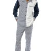 Navy Checkered 2 Piece Long Sleeve Walking Suit Set -Clothing Shop 2386Navy 1