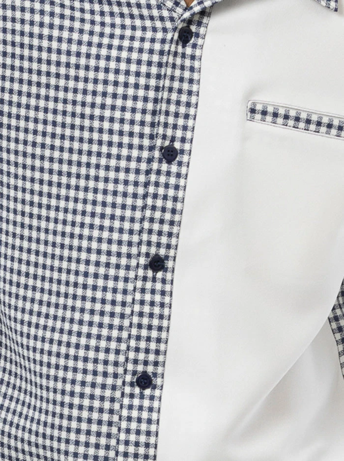 Navy Checkered 2 Piece Long Sleeve Walking Suit Set 4 Navy Checkered 2 Piece Long Sleeve Walking Suit Set - Image 2