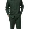 Hunter Green Tone-on-Tone 2 Piece Long Sleeve Walking Suit Set -Clothing Shop 2391Hunter 1