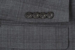 San Gemini Collection - 3 Piece Suit 2 Buttons Gray Glen Plaid Regular Fit -Clothing Shop 278 1 1