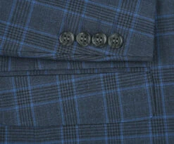 Regular Fit 2 Piece Dress Suit Windowpane In Blue -Clothing Shop 293 6 5