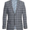 English Laundry 2-Piece Gray Plaid Wool Blend Slim Fit Suit