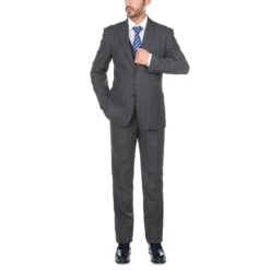 San Gemini Collection - 3 Piece Suit 2 Buttons Gray Glen Plaid Regular Fit -Clothing Shop 2 30273bfe a4fe 42d1 aa88 00800f71d3ea