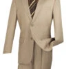 Monte Carlo Collection - Dress Suit 2 Piece 2 Button Textured Weave In Beige