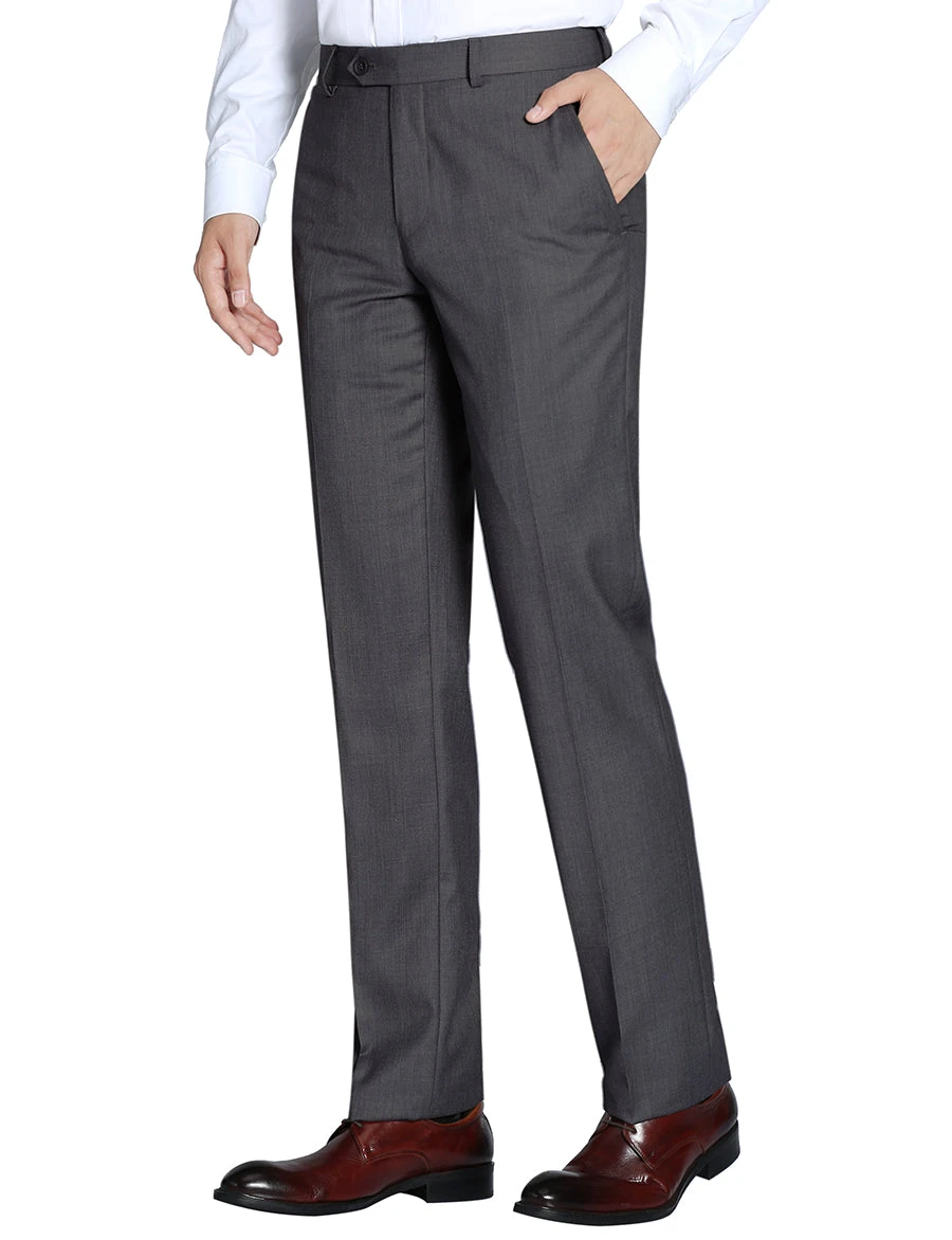 Dress Pants Regular Leg Un-Hemmed Bottoms In Charcoal 3 Dress Pants Regular Leg Un-Hemmed Bottoms In Charcoal