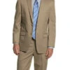 Regular Fit Suit 2 Button 2 Piece In Khaki -Clothing Shop 2tr khaki