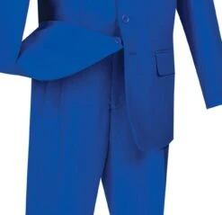 Mont Blanc Collection - Regular Fit Suit 3 Button 2 Piece In Royal Blue -Clothing Shop 3PP ROYAL3