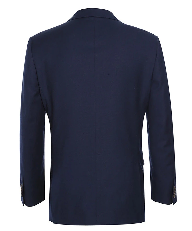 (52L) Wool Regular Fit Blazer Solid Color In Dark Navy 4 (52L) Wool Regular Fit Blazer Solid Color In Dark Navy - Image 2