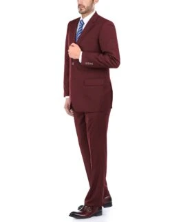 Vanderbilt Collection - Classic 2 Piece Suit 2 Buttons Regular Fit In Burgundy -Clothing Shop 3 1948ae46 3e54 4d11 a717 3a392f9cd7d6