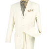 Mont Blanc Collection - Regular Fit Suit 3 Button 2 Piece In Ivory -Clothing Shop 3pp