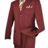 Mont Blanc Collection - Regular Fit Suit 3 Button 2 Piece In Burgundy -Clothing Shop 3pp burgundy1