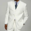 Mont Blanc Collection - Regular Fit Suit 3 Button 2 Piece In White -Clothing Shop 3pp white
