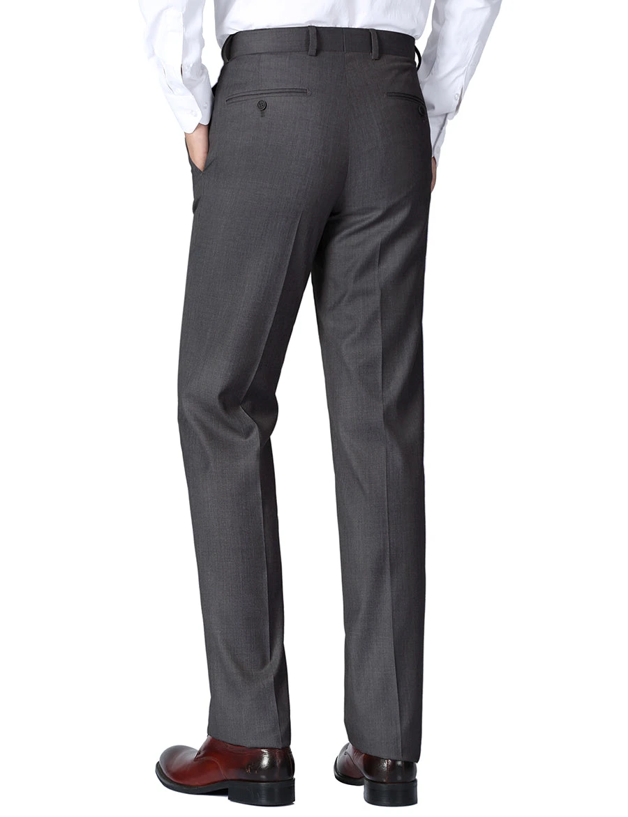 Dress Pants Regular Leg Un-Hemmed Bottoms In Charcoal 4 Dress Pants Regular Leg Un-Hemmed Bottoms In Charcoal - Image 2