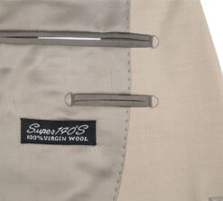 Bevagna Collection - Beige 100% Virgin Wool Regular Fit Pick Stitched 2 Piece Suit -Clothing Shop 4 s