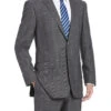 Trevi Collection - 2 Piece Suit 2 Buttons Glen Plaid Regular Fit In Gray -Clothing Shop 4Z8A0854