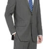 Trevi Collection - 2 Piece Suit 2 Buttons Windowpane Regular Fit In Gray -Clothing Shop 4Z8A0880s