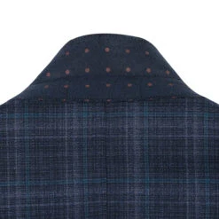 Wool Blend Regular Fit Stretch Checked Blazer In Navy -Clothing Shop 4Z8A2093 1944x 915acc4e e484 428f bd51 4908e8b8ff94