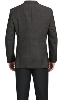 100% Wool Regular Fit 2 Button Blazer Glen Plaid In Brown 9 100% Wool Regular Fit 2 Button Blazer Glen Plaid In Brown -Clothing Shop 4Z8A4099 s