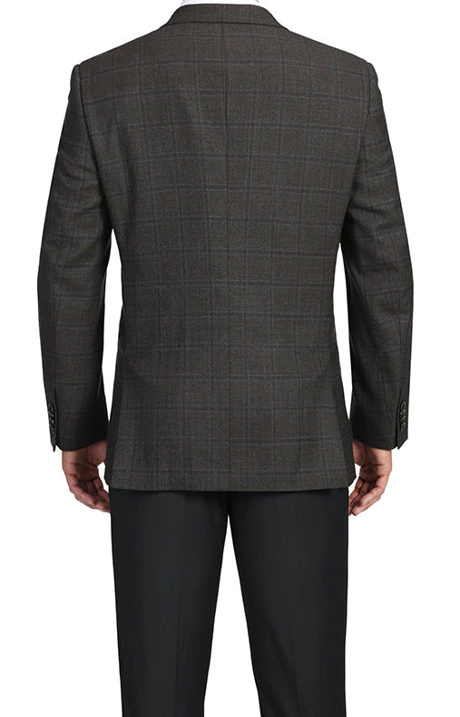 100% Wool Regular Fit 2 Button Blazer Glen Plaid In Brown 6 100% Wool Regular Fit 2 Button Blazer Glen Plaid In Brown - Image 4