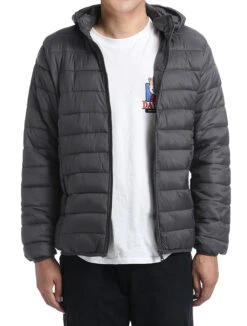 Men's Quilted Puffer Jacket With Detachable Hood In Gray -Clothing Shop 4Z8A5873 S f46fff0c 675f 422f 8aa2 e0dfddfa0e95