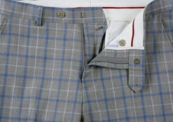 100% Wool Regular Fit 2 Piece Windowpane Dress Suit In Gray -Clothing Shop 4Z8A7588