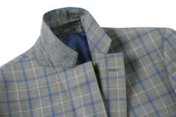 100% Wool Regular Fit 2 Piece Windowpane Dress Suit In Gray -Clothing Shop 4Z8A7605