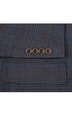 Wool Blend Plaid Pattern Regular Fit 2 Button Blazer In Burgundy -Clothing Shop 4 0023be4d 12c5 4f17 807b 6652ea8a2b49