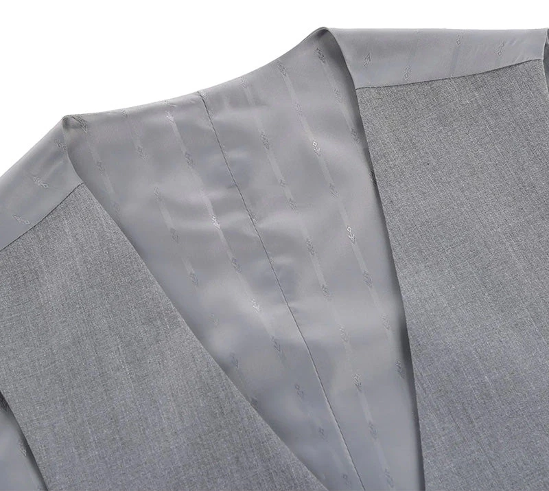 Vanderbilt Collection- Classic Dress Vest 5 Buttons Regular Fit In Gray 7 Vanderbilt Collection- Classic Dress Vest 5 Buttons Regular Fit In Gray - Image 5