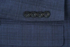 San Gemini Collection - 3 Piece Suit 2 Buttons Blue Glen Plaid Regular Fit -Clothing Shop 4s 1
