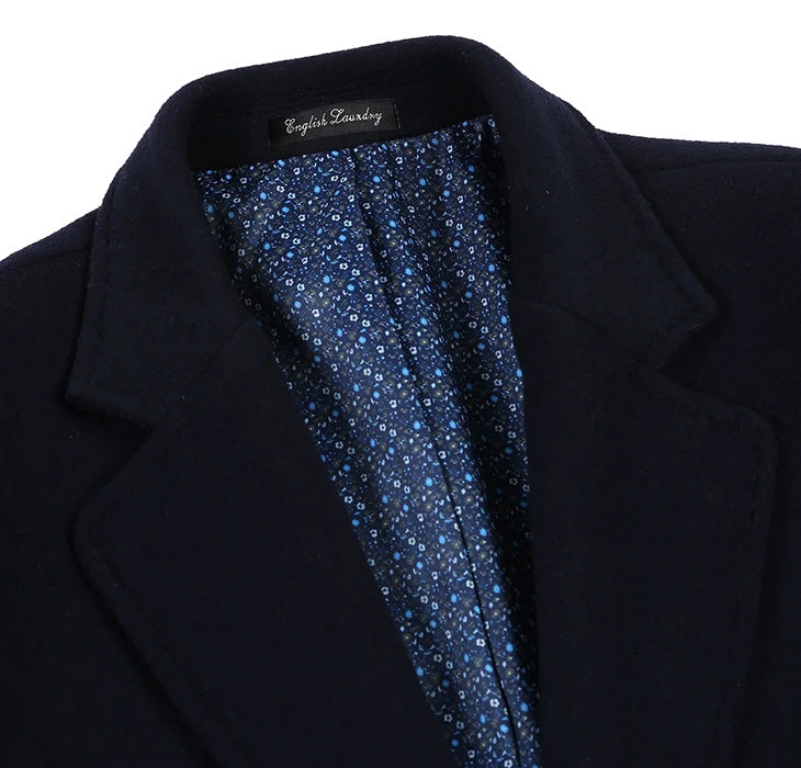 English Laundry Navy Fall/Winter Essential Slim Fit Overcoat Wool Blend 5 English Laundry Navy Fall/Winter Essential Slim Fit Overcoat Wool Blend - Image 3