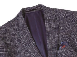 Slim Fit Stretch Wool Linen Blend Tweed Plaid Blazer -Clothing Shop 563 3 2