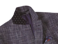Slim Fit Stretch Wool Linen Blend Tweed Plaid Blazer -Clothing Shop 563 3 3