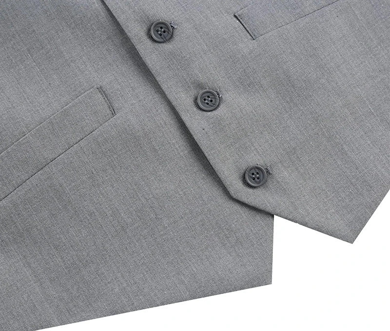 Vanderbilt Collection- Classic Dress Vest 5 Buttons Regular Fit In Gray 6 Vanderbilt Collection- Classic Dress Vest 5 Buttons Regular Fit In Gray - Image 4