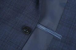 San Gemini Collection - 3 Piece Suit 2 Buttons Blue Glen Plaid Regular Fit -Clothing Shop 5s 1