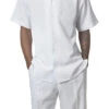 Men's 2 Piece Walking Suit Summer Short Sleeves In White 1 Men's 2 Piece Walking Suit Summer Short Sleeves In White -Clothing Shop 696 White