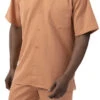Men's 2 Piece Walking Suit Summer Short Sleeves In Apricot -Clothing Shop 696 apricot