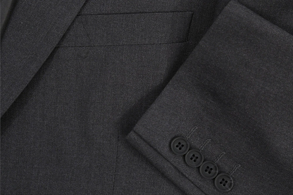 (40S) Slim Fit 2 Piece Suit 2 Buttons In Charcoal Gray 6 (40S) Slim Fit 2 Piece Suit 2 Buttons In Charcoal Gray - Image 4