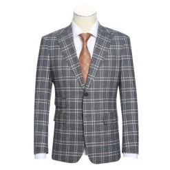 English Laundry Slim Fit Dimgray With White Check Suit -Clothing Shop 72 60 001 1