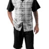 Black Plaid Walking Suit 2 Piece Short Sleeve Set With Shorts -Clothing Shop 72302 BLACK 2a52ca32 b178 4d70 8b98 2d47a1e6bfeb