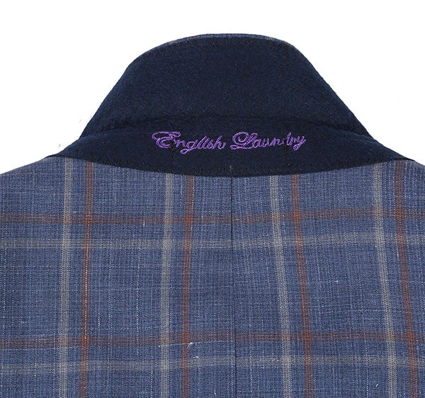 English Laundry 2-Piece Check Wool Linen Blend Slim Fit Suit 7 English Laundry 2-Piece Check Wool Linen Blend Slim Fit Suit - Image 5