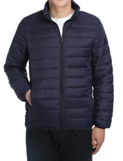 Men's Quilted Puffer Jacket In Navy -Clothing Shop 816 Navy 3 S