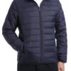 Men's Quilted Puffer Jacket With Detachable Hood In Navy -Clothing Shop 819 Navy 3 S