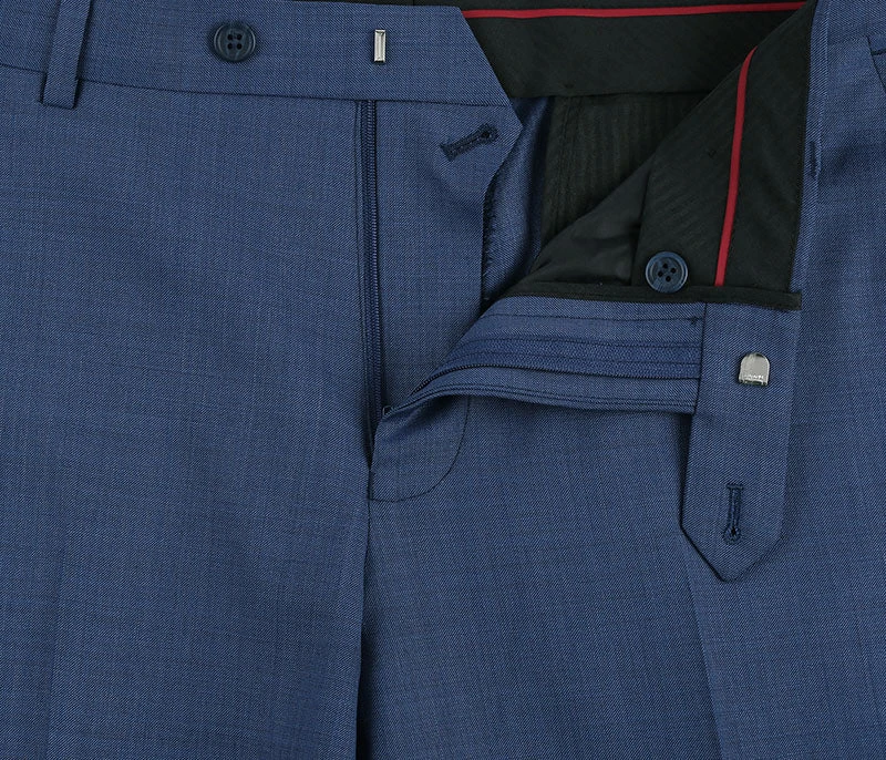 (36R, 38R) Wool Single Breasted Dress Suit Slim Fit 2 Piece 2 Button In Blue 8 (36R, 38R) Wool Single Breasted Dress Suit Slim Fit 2 Piece 2 Button In Blue - Image 6