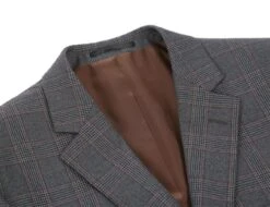 Trevi Collection - 2 Piece Suit 2 Buttons Glen Plaid Regular Fit In Gray -Clothing Shop 9